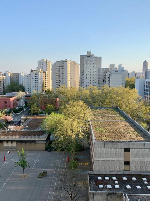 Vue de haut de la ville de Villeurbanne