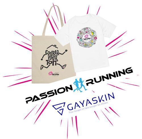 visuel de la boutique courir pour toit, logo de passion running et logo et gayaskin